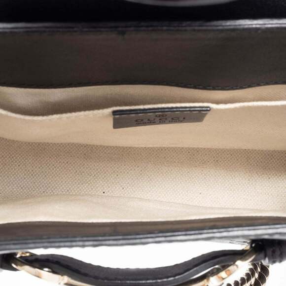 GUCCI Authentic Black Leather Horsebit Shoulder Bag - Picture 9 of 16